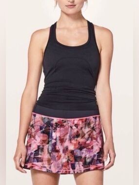 Lululemon Pace Rival Skirt Tall 15” Sun Dazed Multi Pink Sz 6
